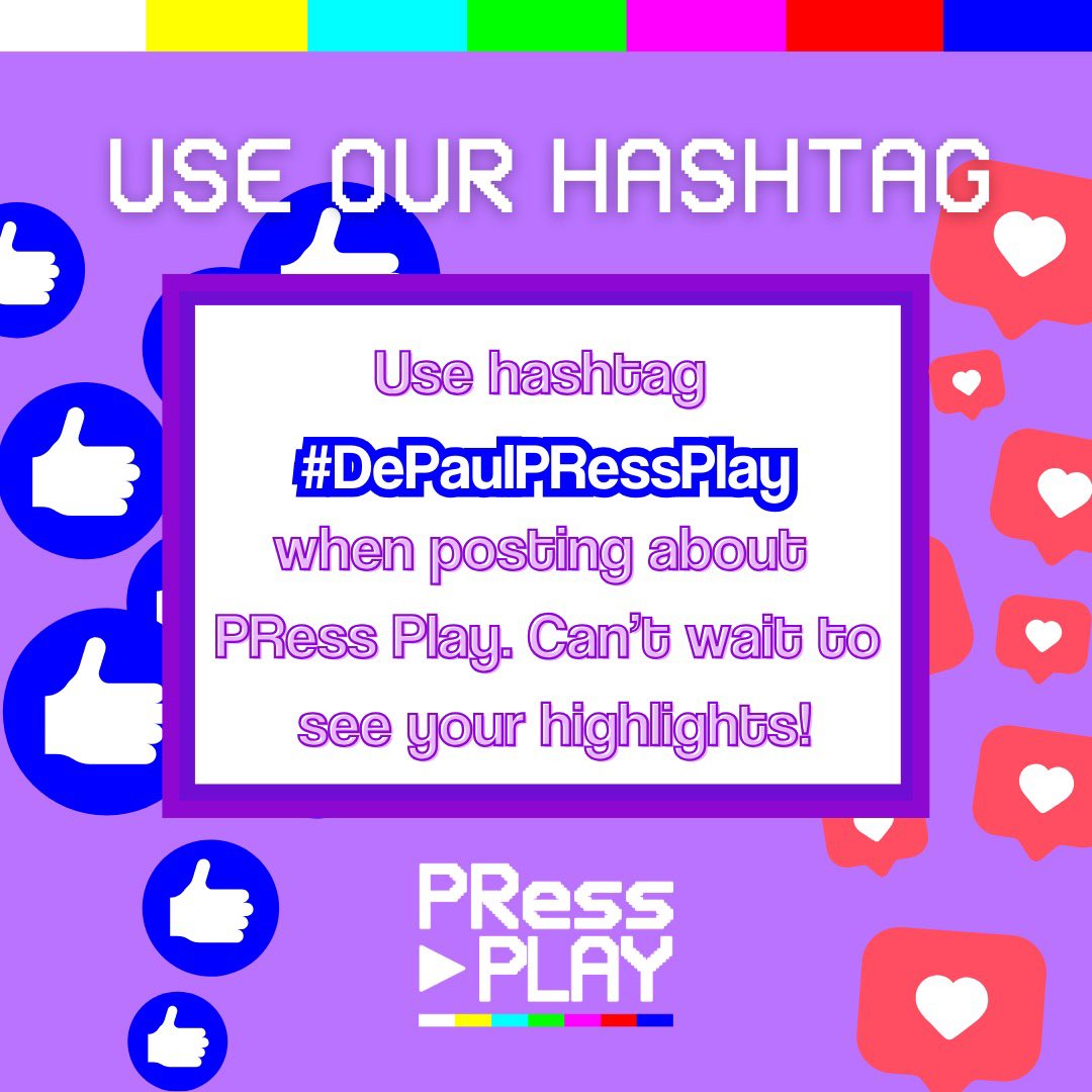 PRessPlayDePaul's tweet photo. Do you want to embrace the momentum from PRess Play? Be part of our community by using our hashtag #DePaulPRessPlay

We want to hear your voice, share your stories, and document your experiences! https://t.co/bSLB3F0uHf