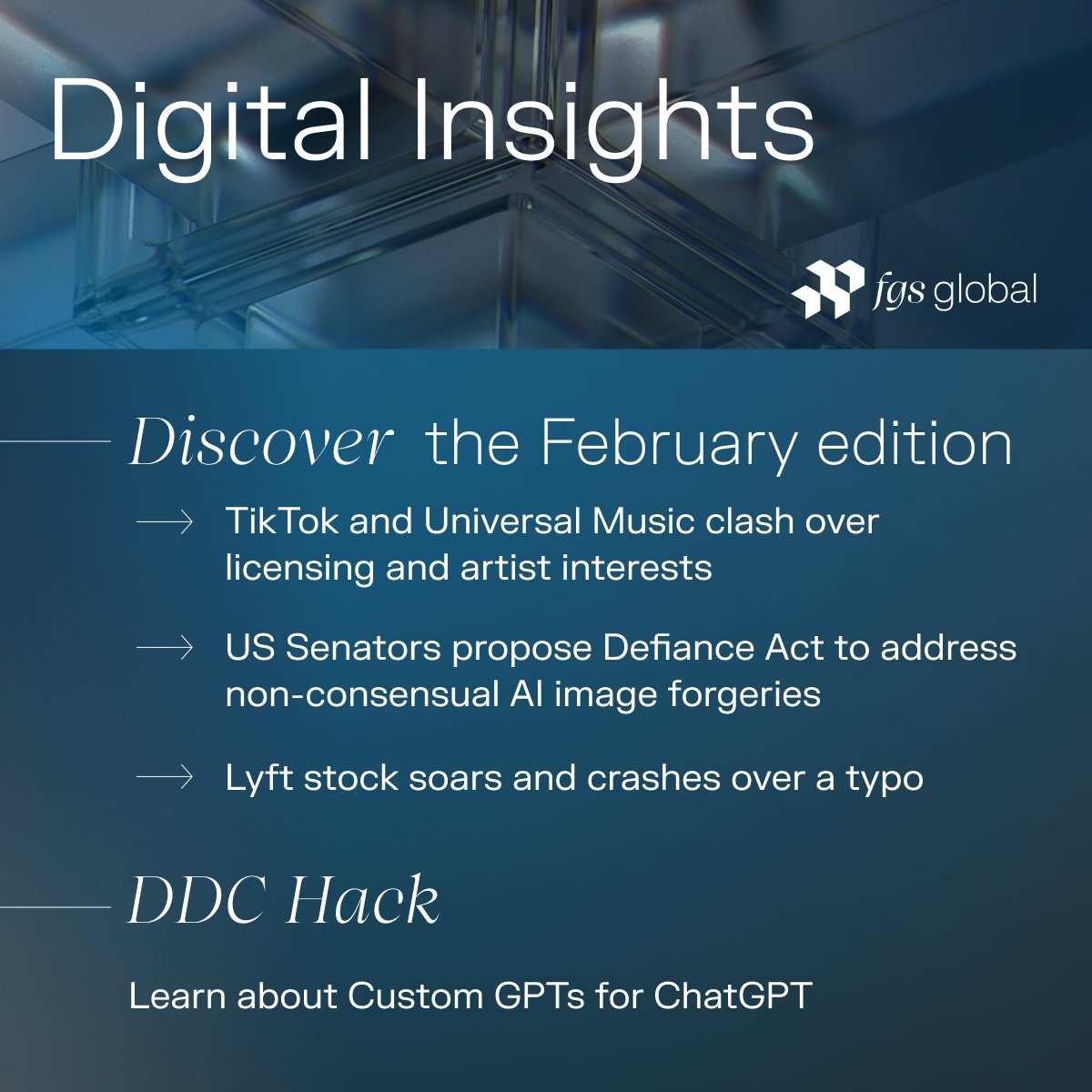 Discover the February edition of Digital Insights: eu1.hubs.ly/H07Lq9v0 Subscribe to receive updates every month! #FGSGlobal #DigitalInsights #DecodeAI