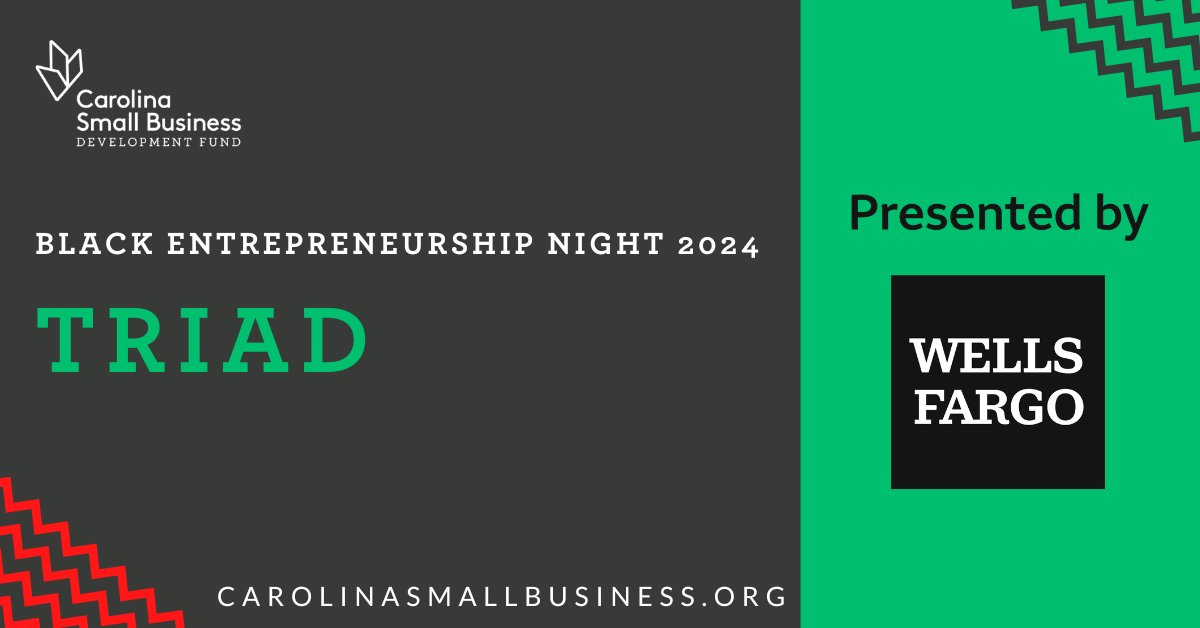 We want to sincerely thank <a href="/WellsFargo/">Wells Fargo</a>, the title sponsor for our Black Entrepreneurship Night, for their generous support!

Limited tickets are free and still available. Reserve your spot today:  carolinasmallbusiness.org/black-entrepre…
