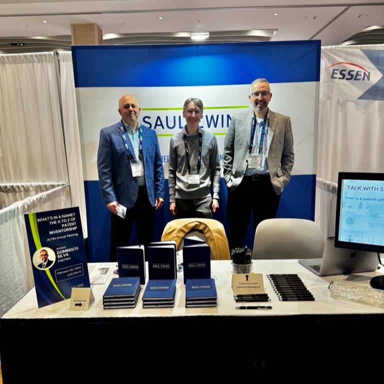 SaulEwing's tweet photo. Saul Ewing attorneys traveled to sunny San Diego this week to attend the #AUTM Annual Meeting, where Partner Domingos Silva spoke during a session about patent inventorship, focusing on best practices for capturing and determining inventorship in disclosures. https://t.co/tJXsXGjkSk