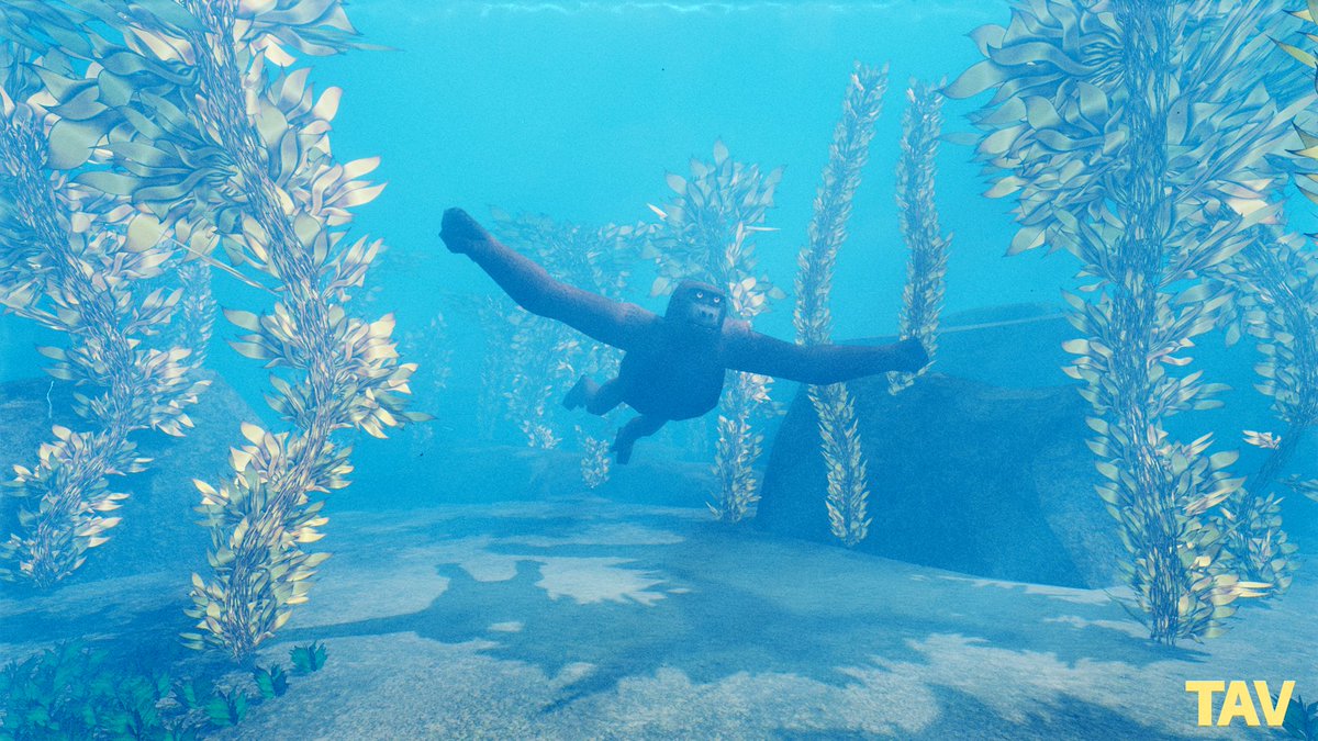 my new favourite render gorilla swimmin in da ocean #lowpoly #ps1 #blender #gorilla #DonkeyKong