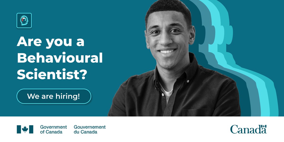 Impact Canada's centre of expertise, housed within the Privy Council Office, is looking to grow its cohort of #BehaviouralScience Fellows to inform and improve Government of Canada policies and programs.

Apply now! ➡️ ow.ly/FURW50QFBRV

#BeSci #GCjobs #ImpactCanada