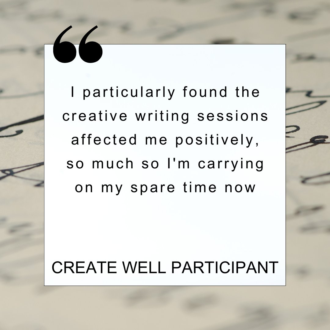 It is always lovely to hear how our creative art sessions have a positive impact on the participants.  #CreativeArts #CreativeHealth #ArtsOnPrescription