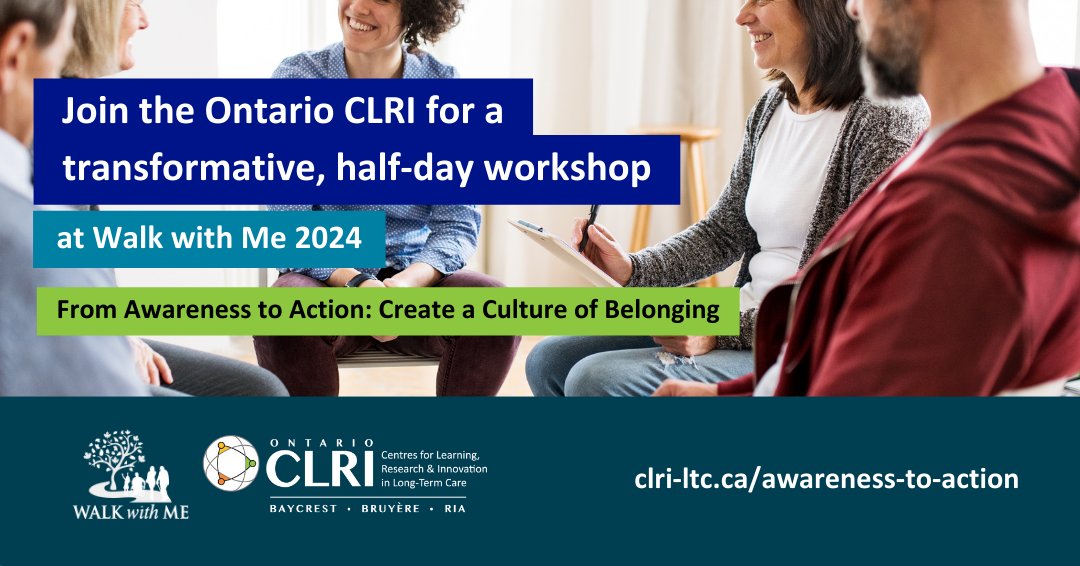 Join the Ontario CLRI at #WalkWithMe2024 for a transformative, half-day workshop that delves into the essential principles of advancing equity, diversity and inclusion in #LongTermCare, designed to empower LTC leaders and team members. Learn more: ow.ly/GbEi50QFrnx
