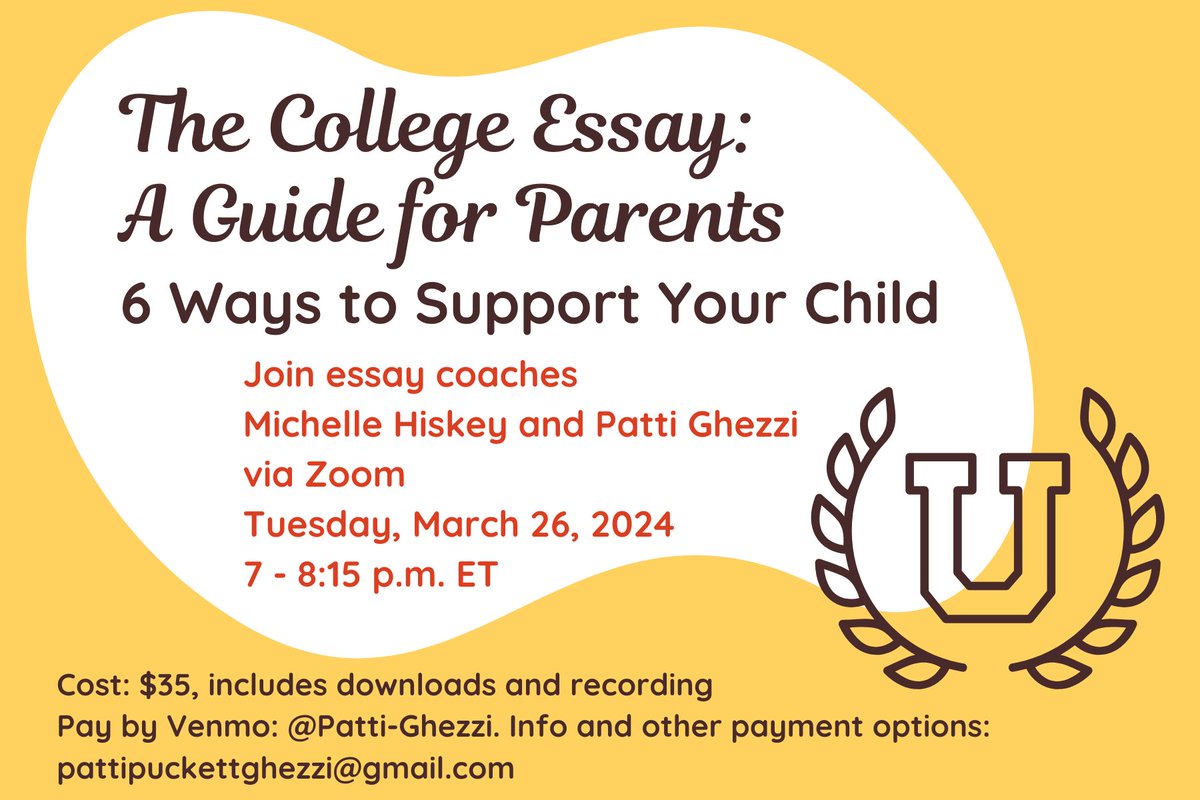 Parents of juniors, please join @MichelleHiskey and me for our webinar on how to support your child through the essay-writing process while staying in your lane. We're here to help! Register here: forms.gle/RoeUipNYSRuR7a…