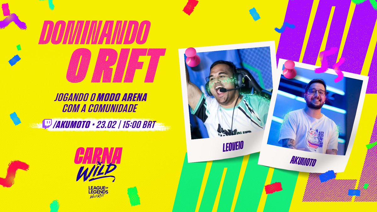 Poucas coisas são mais prazerosas do que jogar um 2v2v2v2 com o seu duo. 🤌

Pois amanhã é isso que faremos juntos!

<a href="/theAKumoto/">akumoto</a> e <a href="/leoyahata/">LeoVeio</a> farão uma live às 15:00 BRT jogando o Modo Arena com a comunidade!

Assista em:
📺 twitch.tv/AKumoto