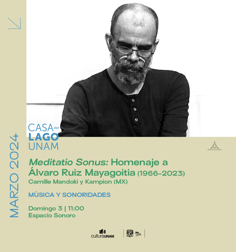 Static Discos āŖ (@staticdiscos) on Twitter photo Meditatio Sonus: Homenaje a Ćlvaro Ruiz con <a href="/camillemandoki/">Camille Mandoki</a> y @kampion_. Domingo 3 de marzo, 11:00AM, en <a href="/CasadelLago/">Casa del Lago UNAM</a>. Meditatio Sonus: Homenaje a Ćlvaro Ruiz con <a href="/camillemandoki/">Camille Mandoki</a> y @kampion_. Domingo 3 de marzo, 11:00AM, en <a href="/CasadelLago/">Casa del Lago UNAM</a>.