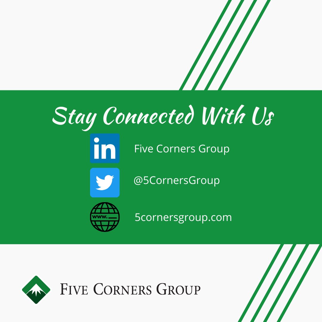 Stay connected with us on LinkedIn, X (Twitter), and our website to stay informed and follow our journey. 

#FiveCornersGroup #StayConnected #ConnectWithUs