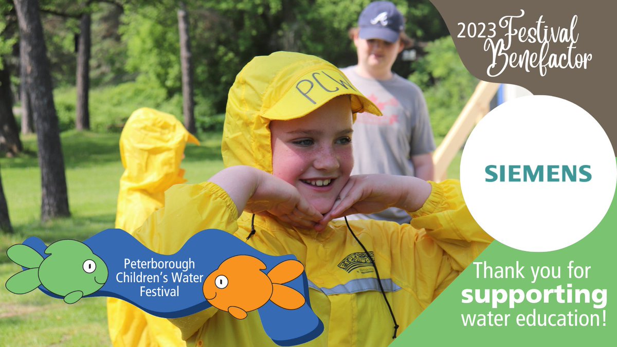 PtboWaterFest's tweet photo. Thank you/miigwetch to @Siemens for your support as Festival Benefactor of the 2023 #PCWF! We're making environmental education waves here in Peterborough! #ThankYouThursdays https://t.co/FlNknjhkUV