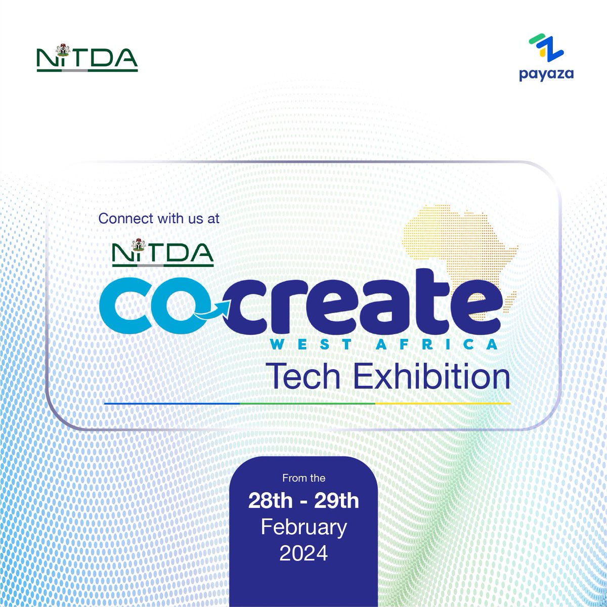 mypayaza's tweet image. Payaza will be at the NITDA Co-create West Africa Tech Exhibition!Connect with us and explore a world of limitless possibilities. 

See you at the NITDA Co-create West Africa Tech Exhibition! 

#PayazaXNITDA #TechExhibition #CoCreate #Innovation #WestAfricaTech

@cocreate_ng