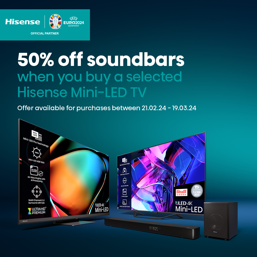 Upgrade your home entertainment with 50% off soundbars when you snag a Hisense Mini-LED TV! Limited time only, don't miss out! 🎉 Discover our quality tech here: brnw.ch/21wHaVQ #Quality #Tech