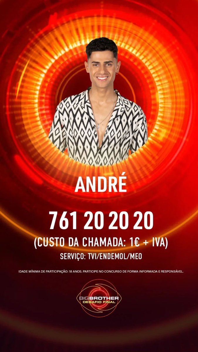 pt_andrelopes's tweet photo. Noite de salvação! Vamos todos ligar muito o 761 20 20 20 e votar através da app TVI Reality!!! Juntos fazemos a diferença! Vamos salvar o nosso André hoje ❤️❤️
#bbtvi #bbdesafiofinal #teamandrelopes https://t.co/Qmse36FLbS