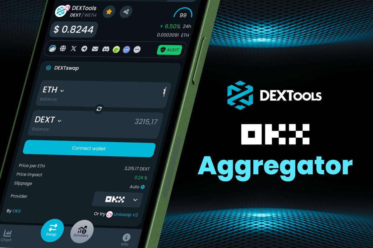 Hi $DEXT Community! 🆕📊 2 weeks ago, we announced that one of the first steps of our collaboration with @OKX would be the integration of the OKX aggregator, one of the most advanced in the #DeFi market! Take advantage of this new feature and trade now in our #DEXTSwap powered…