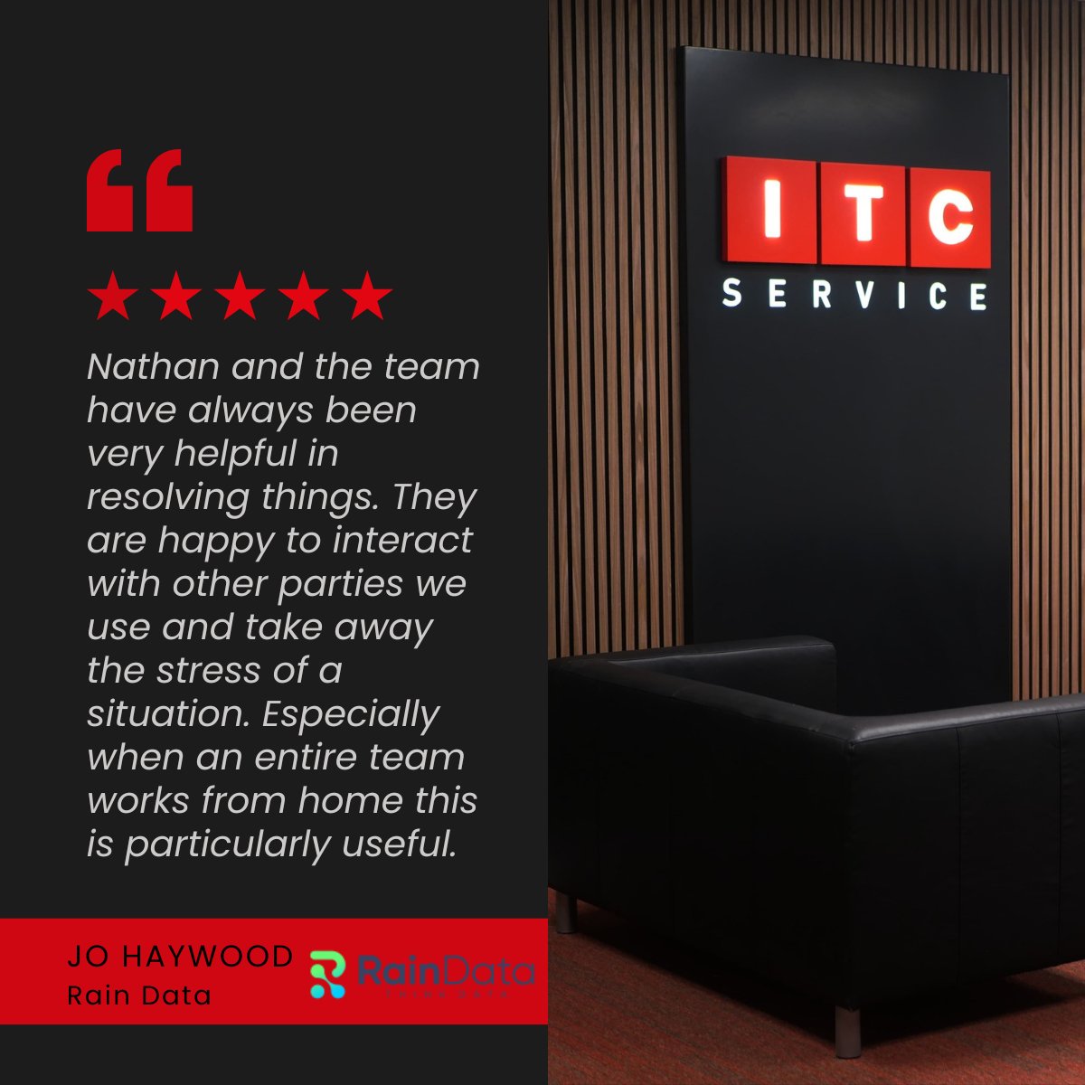 Thanks Jo from Rain Data for the glowing feedback! 🌟

#Feedback #MSP