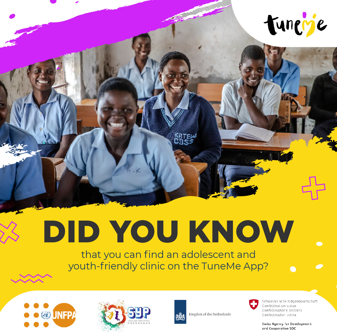 UNFPA_SYP's tweet photo. Are you looking for the nearest sexual and reproductive health (SRH) service providers in your community?📲🏥
The TuneMe app can help you find the nearest service provider📍: https://t.co/FYutL3a85t
#UNFPASYP #PutYoungPeopleFirst https://t.co/uEuGXkYeNg