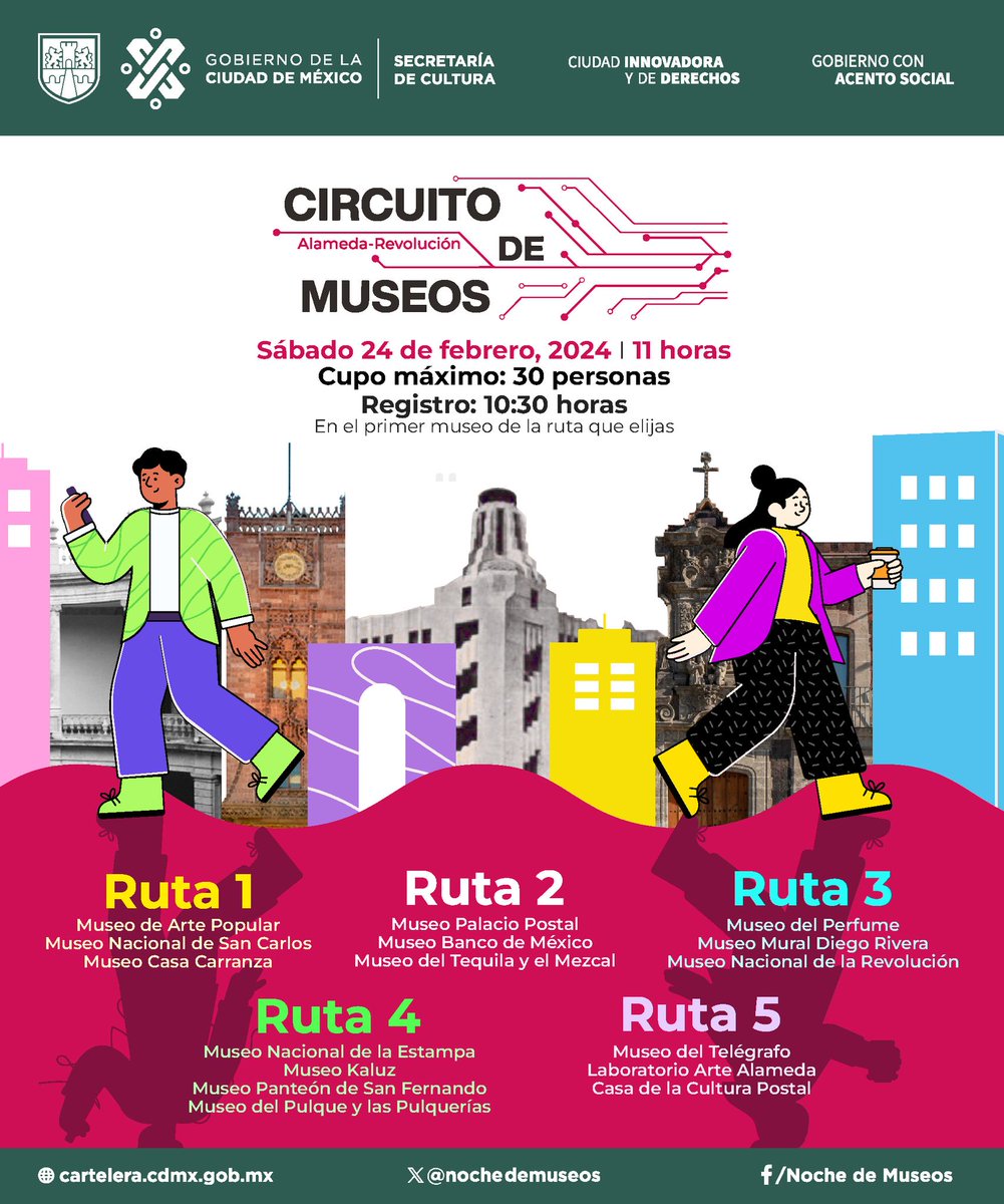 RocioBarcenaM's tweet photo. Nos vemos este sábado en el #CircuitoDeMuseos de febrero.
Elige tu ruta, regístrate y diviértete caminando por los museos favoritos de esta Ciudad. https://t.co/QMW7muQYuV