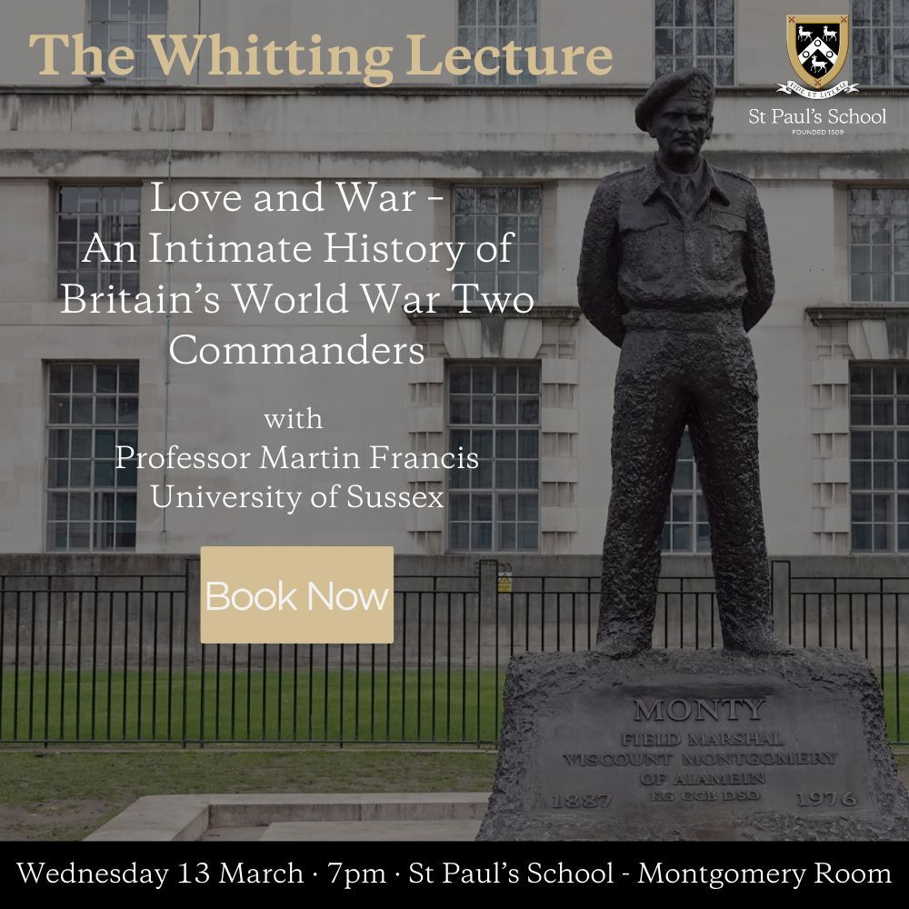 Don't miss this year's Whitting Lecture where Professor Martin Francis will explore the intertwining of love, family and emotion with notions of martial masculinity in his unique take on British military history. Book now at buff.ly/3I3zC3T