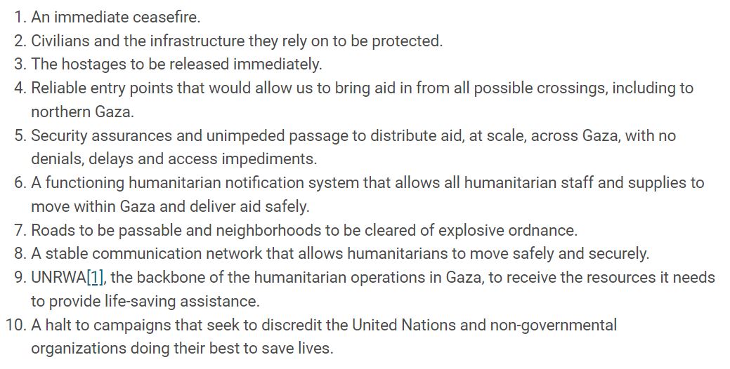 𝙏𝙝𝙚𝙧𝙚 𝙞𝙨 𝙣𝙤 𝙨𝙖𝙛𝙚 𝙥𝙡𝙖𝙘𝙚 𝙞𝙣 𝙂𝙖𝙯𝙖. 19 humanitarian leaders call on Israel to fulfil its legal obligation to provide food and medical supplies and facilitate aid operations, and on world’s leaders to prevent an even worse catastrophe. is.gd/EYZ36T