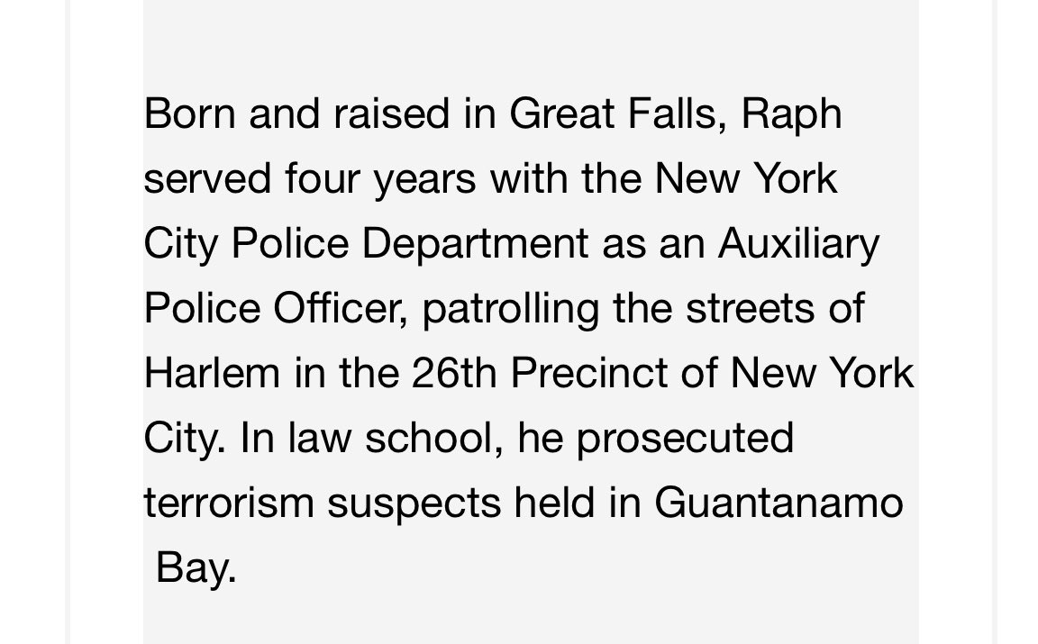ryanpcooney's tweet photo. Of all the impressive items on @raphgraybill’s résumé, this portion is my favorite👮♂️ #mostinterestingman https://t.co/HD4ZvDPpah