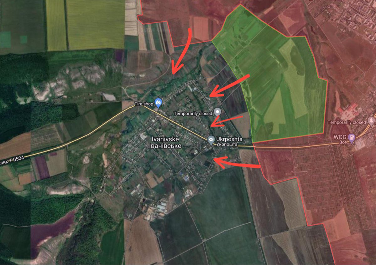 squatsons's tweet photo. Russian forces have reportedly pushed Ukrainian forces out of the first streets of Ivanivske. https://t.co/HwO1gJ89vS
