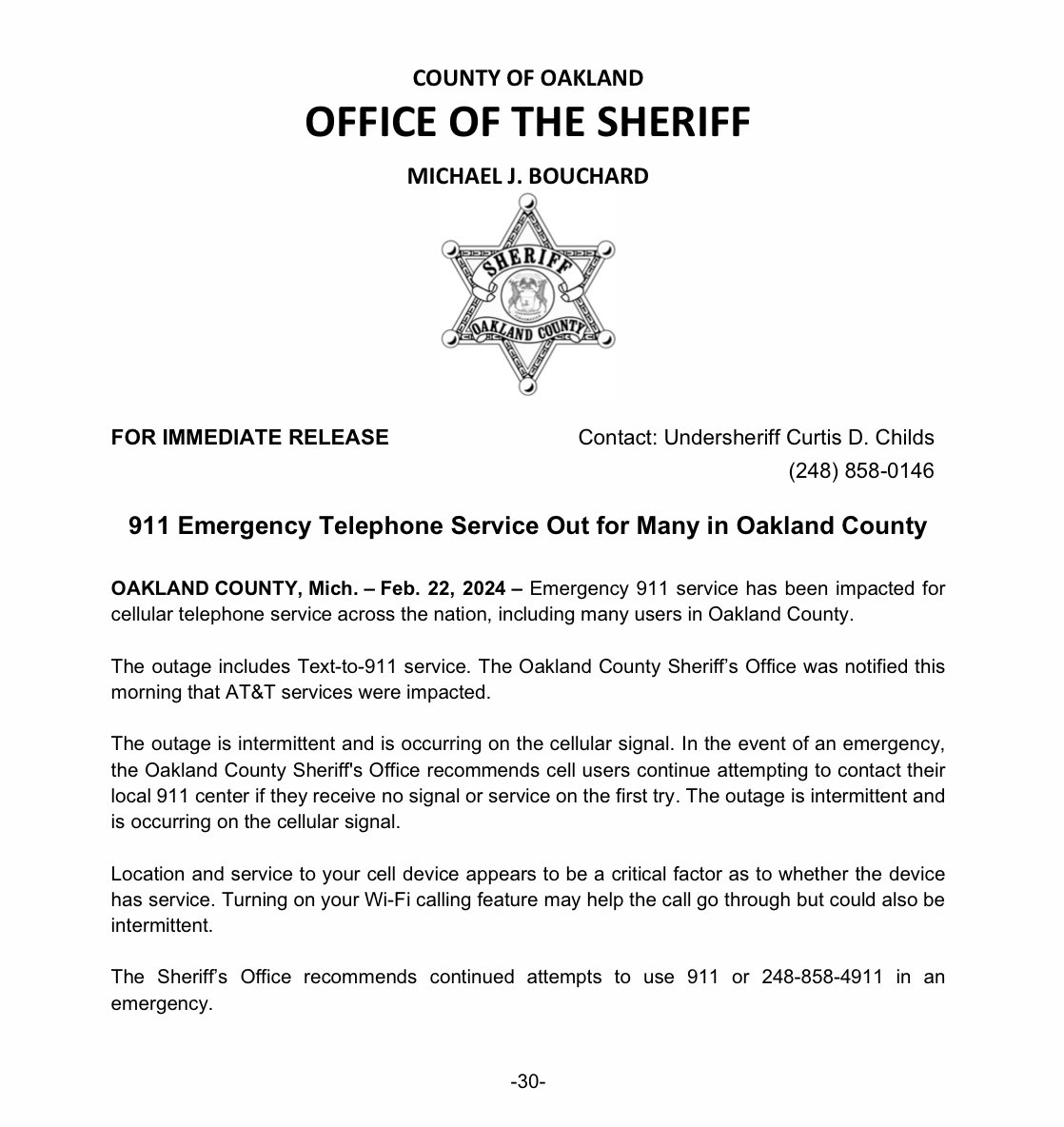 📞 911 SERVICE DOWN 📞