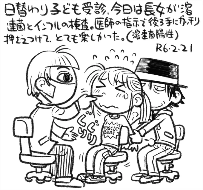 【絵日記0221】鼻の穴や喉に色々入れられてました。 