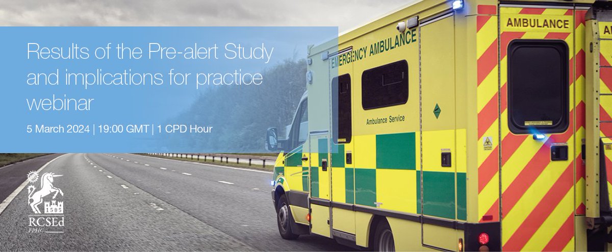 Our next Webinar is fast approaching! The results of the pre-alert study are game changing for how ambulance clinicians and ED clinicians communicate and work together. Join the webinar to hear why!! 5th March 2024 | 19:00 GMT Register here: bit.ly/3Sv7NGc