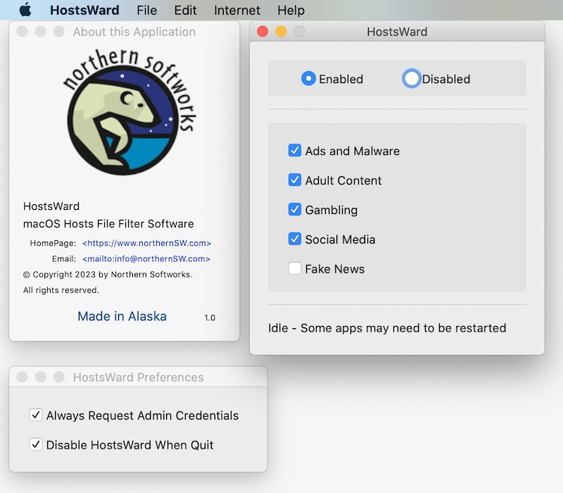 We've updated HostsWard today.  Block Ads, malware, trackers, and internet nasties in all your apps.  Updated filters, new features.  Free Download, NO Subscription fees!  Check it out!

northernsoftworks.com/hostsward.html

#Apple #Mac #macOS #MacApps #AppStore #macbook #adblockers
