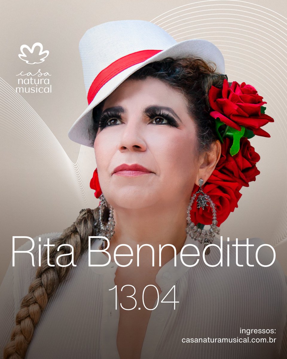 Alô São Paulo, dia 14 de abril estarei na <a href="/casanaturamus/">Casa Natura Musical</a> aguardo vocês.
Ingressos: casanaturamusical.com.br/eventos/rita-b…
Saravá Axé!