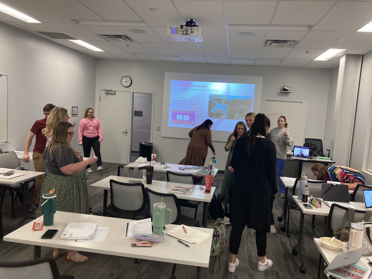 BryanMcDonaldPD's tweet photo. Presentations tonight about student learning data.  Student learning is our job but knowing the whole child is essential for us to be successful. #ucmoedlead #UCMTeachRed https://t.co/nE4bRhTDVo