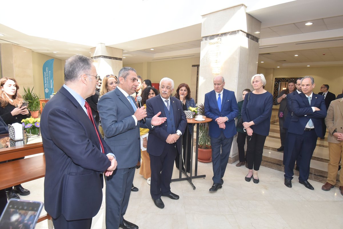 <a href="/AUC_SCE/">كلية التعليم المستمر</a> celebrates 100 years of supporting Egypt’s workforce with critical employability skills. Proud to launch our celebration with <a href="/AUC/">AUC</a> Board of Trustees &amp; leaders in SCE’s New Administrative Capital center. Thank you Eng. Khaled Abbas &amp; <a href="/ACUD_Egypt/">شركة العاصمة الادارية للتنمية العمرانية</a> team for your partnership.