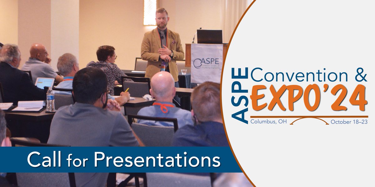aspeexpo's tweet photo. Deadline approaching! You only have one more week to submit a session proposal for #2024ASPEconv. If you would like to share your plumbing design knowledge as a session presenter, visit https://t.co/RYLRZT0Zqx to submit your presentation for consideration by February 29. https://t.co/XGPlKID8EP