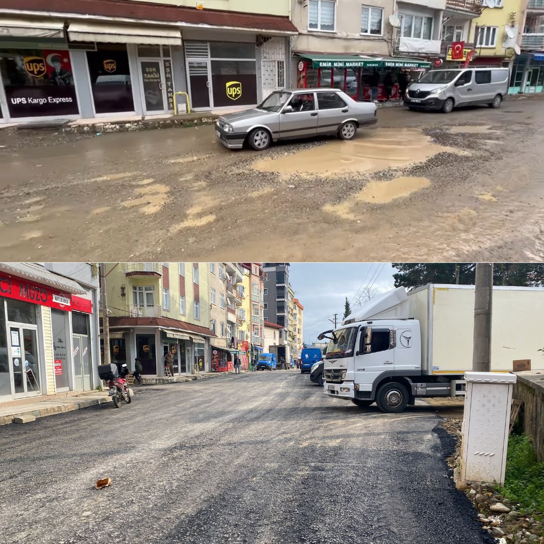 Giresun Belediyesi, Saadet Partisi'nin reklamında kullandığı yolları asfaltladı.