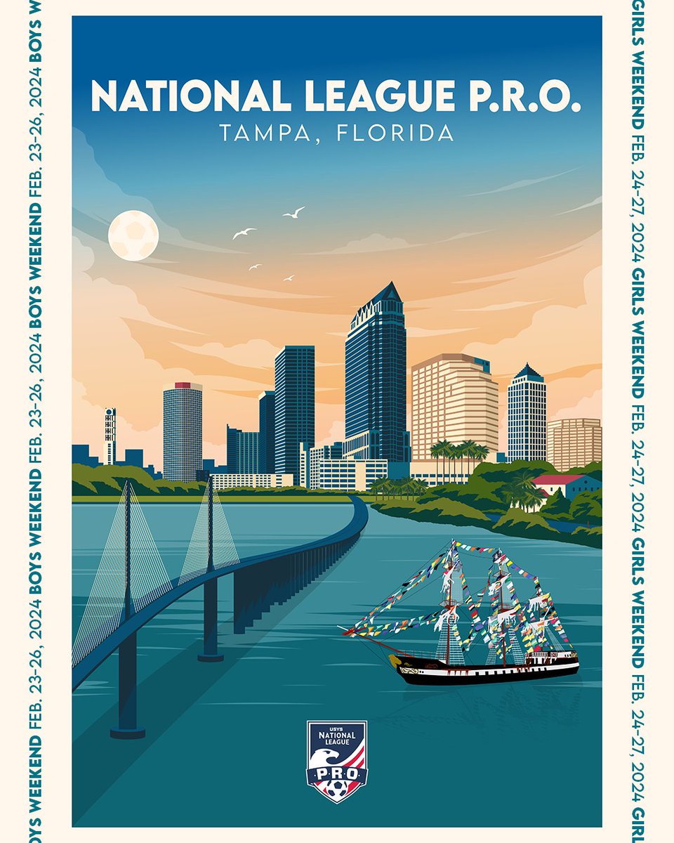𝐋𝐄𝐓'𝐒 𝐆𝐎‼️ Top boys and girls teams are heading to Tampa for NL P.R.O.! 

Spots in the @usyouthsoccer National Championships are on the line! 

#EarnYourPlace #EveryMomentCounts 🌴🔥🏴‍☠️