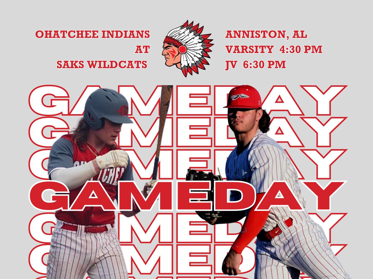 GAMEDAY!
Come support the guys as the varsity opens up the season today!

🆚 Saks 
📍 Anniston, AL 
⏰ Varsity 4:30 PM / JV 6:30 PM
📈 GameChanger