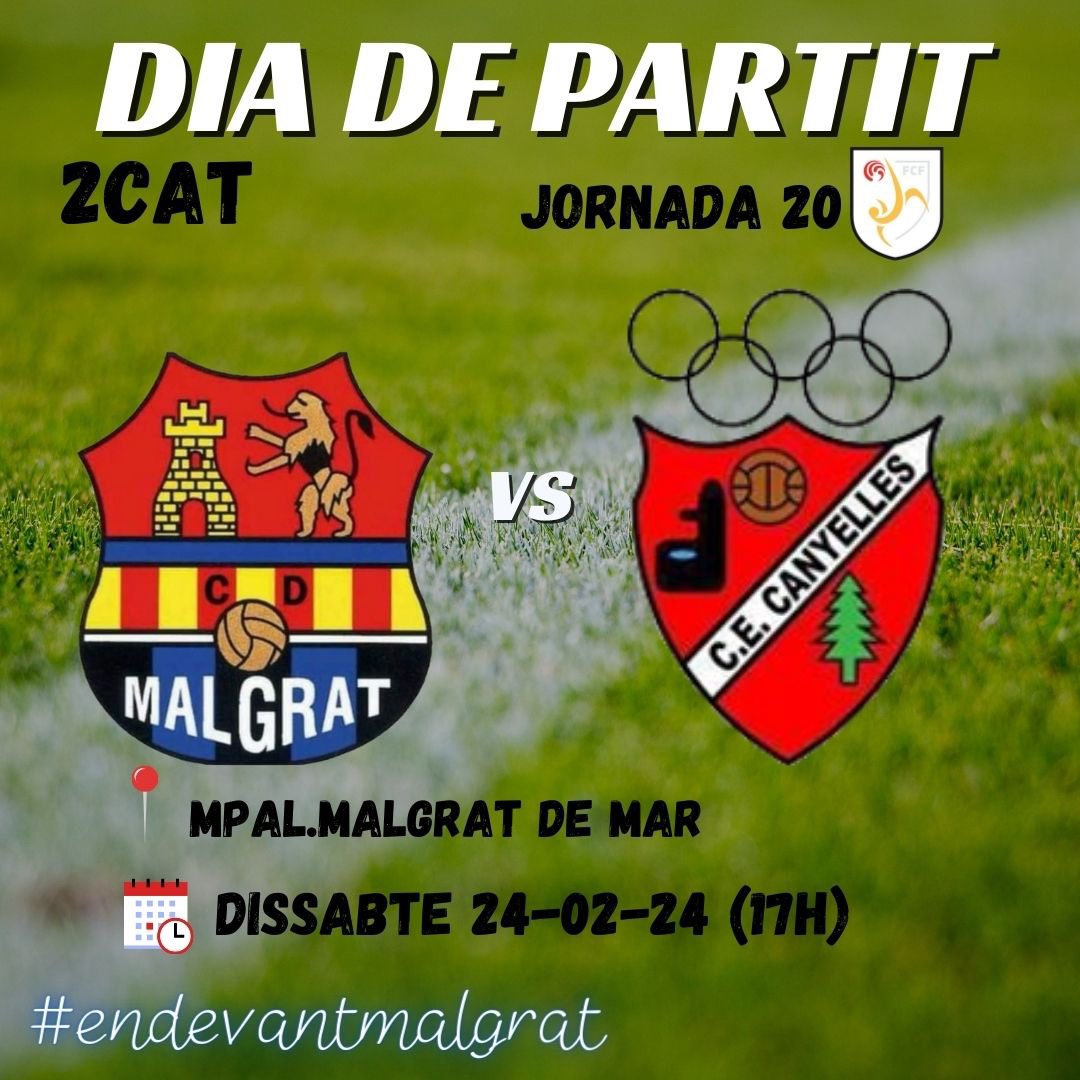 CDMalgrat2018's tweet photo. Nou repte per al nostre 2CAT! Tambè juguem a casa aquest dissabte 24/02. Us esperem!
#cdmalgrat #2CAT #jornada20 #fcf #futcat #futbolamateur #malgratdemar #maresme #endevantmalgrat💙🖤 https://t.co/WRTE2g2uzD