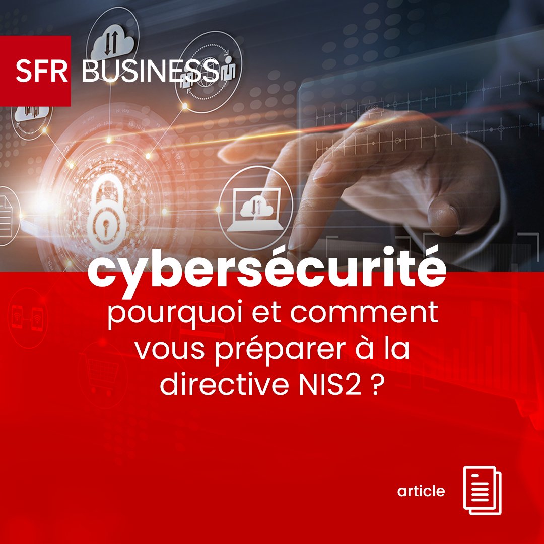 SFR_Business's tweet photo. 💡 Considérez la directive #NIS2 comme une opportunité !
Au-delà d’être une contrainte, cette nouvelle réglementation européenne est une opportunité pour vous préparer à renforcer la #cybersécurité de votre organisation . 🚀

Pour vous aider : https://t.co/lbvW5tBY7V https://t.co/SSO1emnTBw