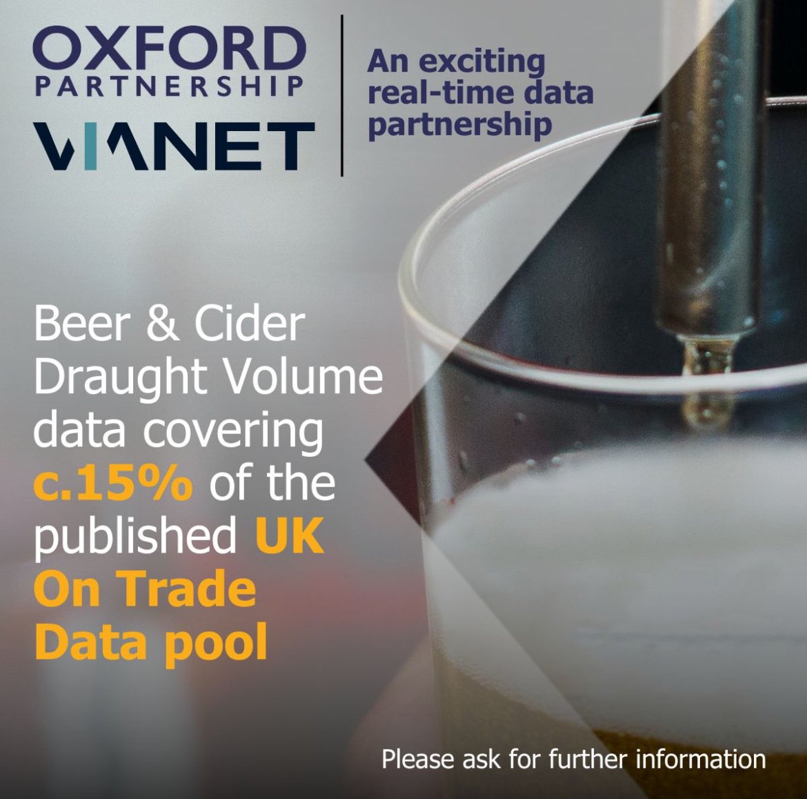 OxPartnership's tweet image. Delighted to announce the renewal of our partnership with @VianetGroupPLC for another 3 years, using their beer &amp;amp; cider volumetric data to plot c.15% of the UK On Trade #partnership #realtimedata #hospitality #beerindustry #pubs #ontrade #beernews #realtimedata #analyticsinsights