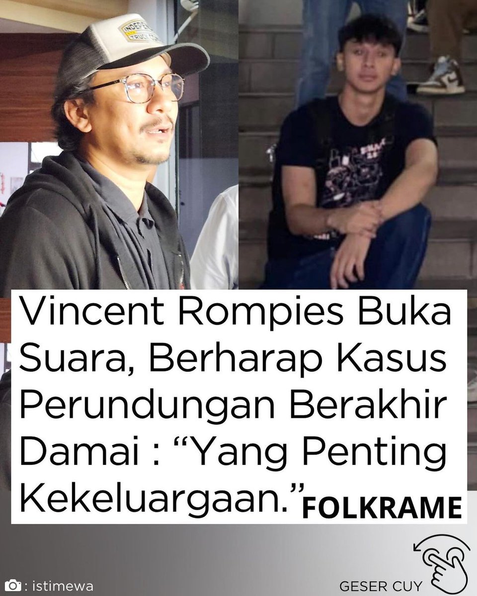 hayukitaspill's tweet photo. 📣 Akhirnya Vincent Rompies buka suara dengan berkata :
"Pertama, saya sangat berempati atas kejadian atau peristiwa yang terjadi saat ini dan juga harapannya semoga tidak ada lagi peristiwa-peristiwa atau kejadian seperti ini di masa mendatang, baik di lingkungan sekolah atau di lingkungan terdekat. Semuanya tidak ada lagi"