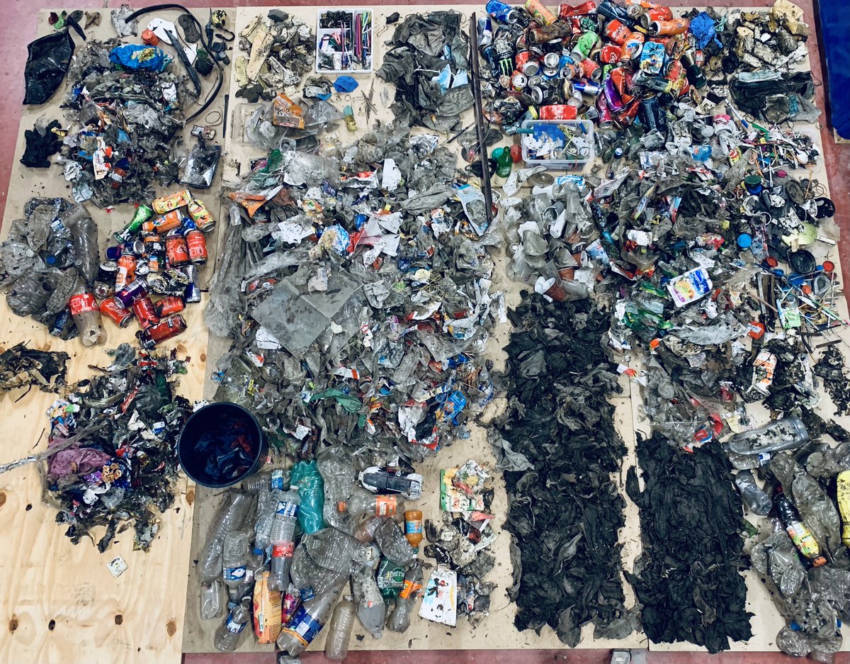 Un filet #Hulko XXL pour un maximum de #déchets interceptés ! 💪🏽⚔️ 

Des centaines de #lingettes, de bouteilles en #plastique, de déchets en tout genre et une quantité incroyable de canettes en aluminium collectées sur un seul orage ! 😱

#filetantidéchets #pollustock