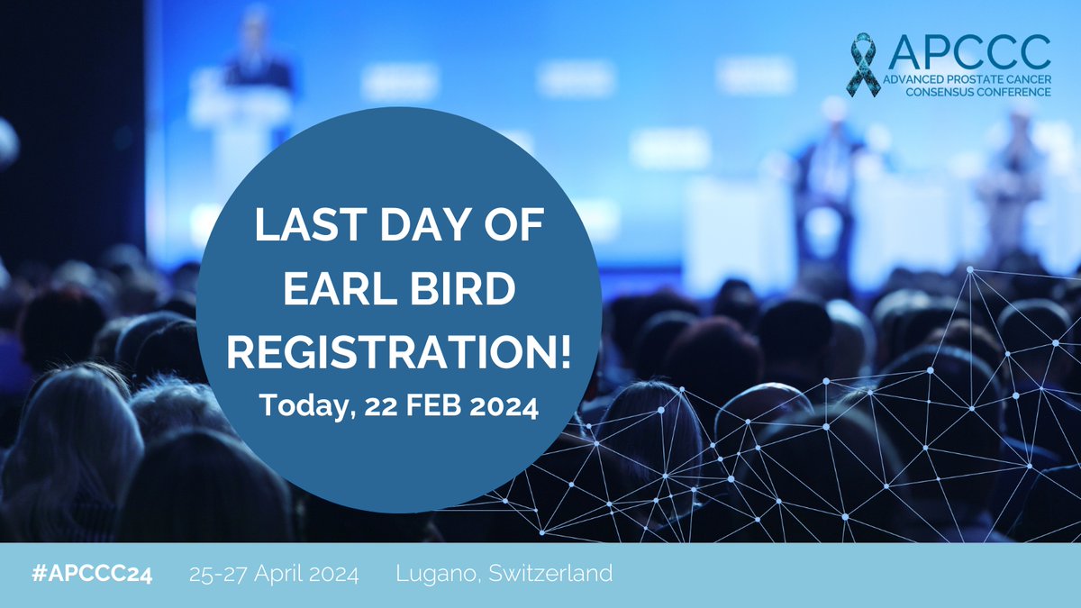 🚨 Last Chance for #APCCC24 Early Bird Rates! 🚨 Secure your spot NOW at reduced prices before it ends TODAY, 22 Feb 2024! Don't miss this opportunity for groundbreaking discussions in advanced prostate cancer management. 🔗 Register here: apccc.org…