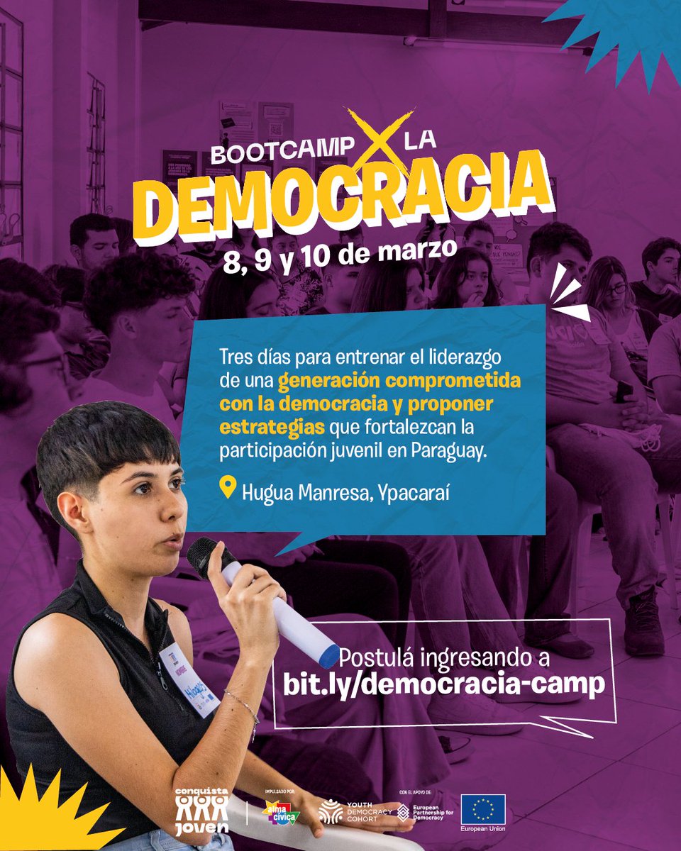 ➡️ Un encuentro para conectarnos con los valores democráticos e impulsar ideas desde las juventudes, a través de dinámicas, conversaciones poderosas y reflexiones profundas sobre los ejes principales del #MenúDePosiblesCompromisos, de la <a href="/YouthCohort/">Youth Democracy Cohort</a> 📃