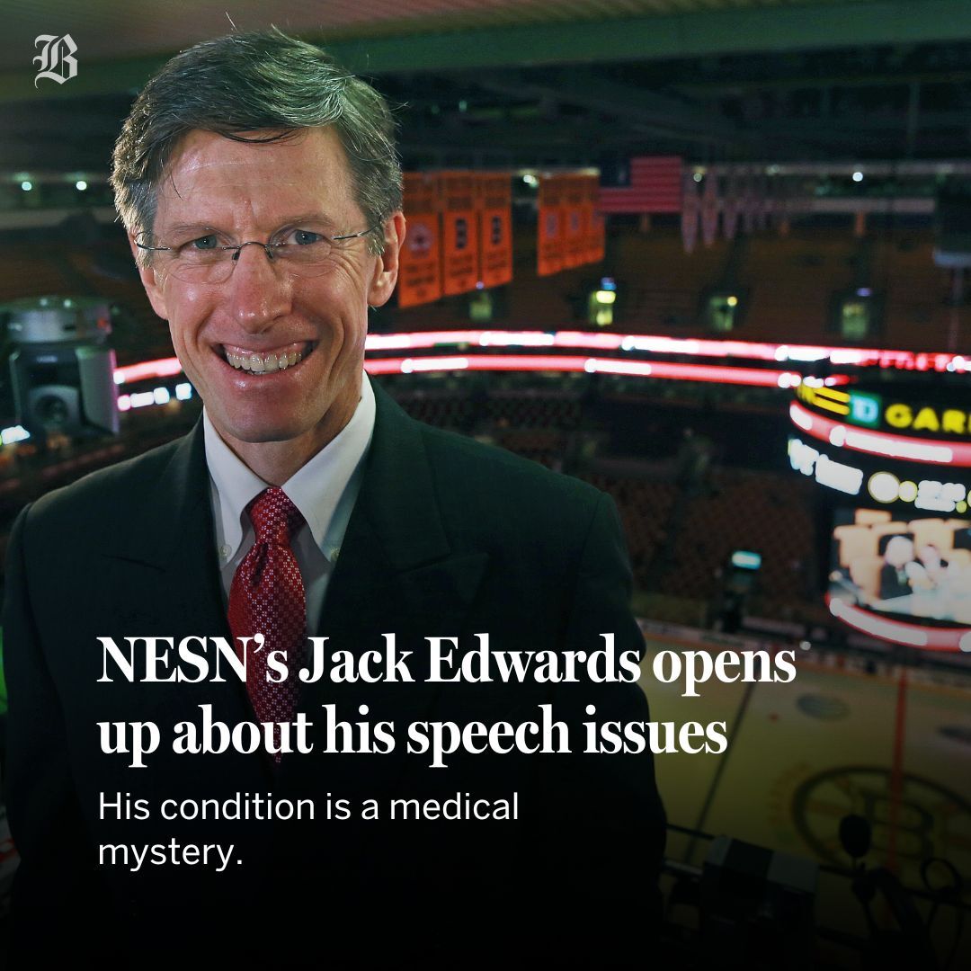 The irony of his circumstances has not eluded Jack Edwards.

“The way I see it, two things work to my disadvantage,” says the NESN broadcaster. “The game is speeding up all the time. And I’m slowing down all the time.” 

More from <a href="/GlobeChadFinn/">Chad Finn</a>: trib.al/iOdEtRE