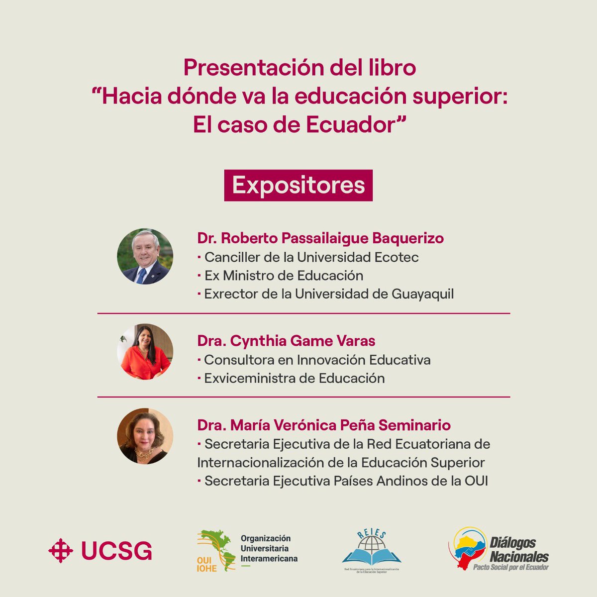¡Evento imperdible para los apasionados de la educación y el futuro académico en Ecuador!🇪🇨
 
🗓️ Fecha: Martes 27 de febrero, 2024
⏰ Hora: 18h00
📍 Lugar: Auditorio Leonidas Ortega, 2do piso del edificio principal
 
Únete a través del live de Facebook: facebook.com/events/3952394…