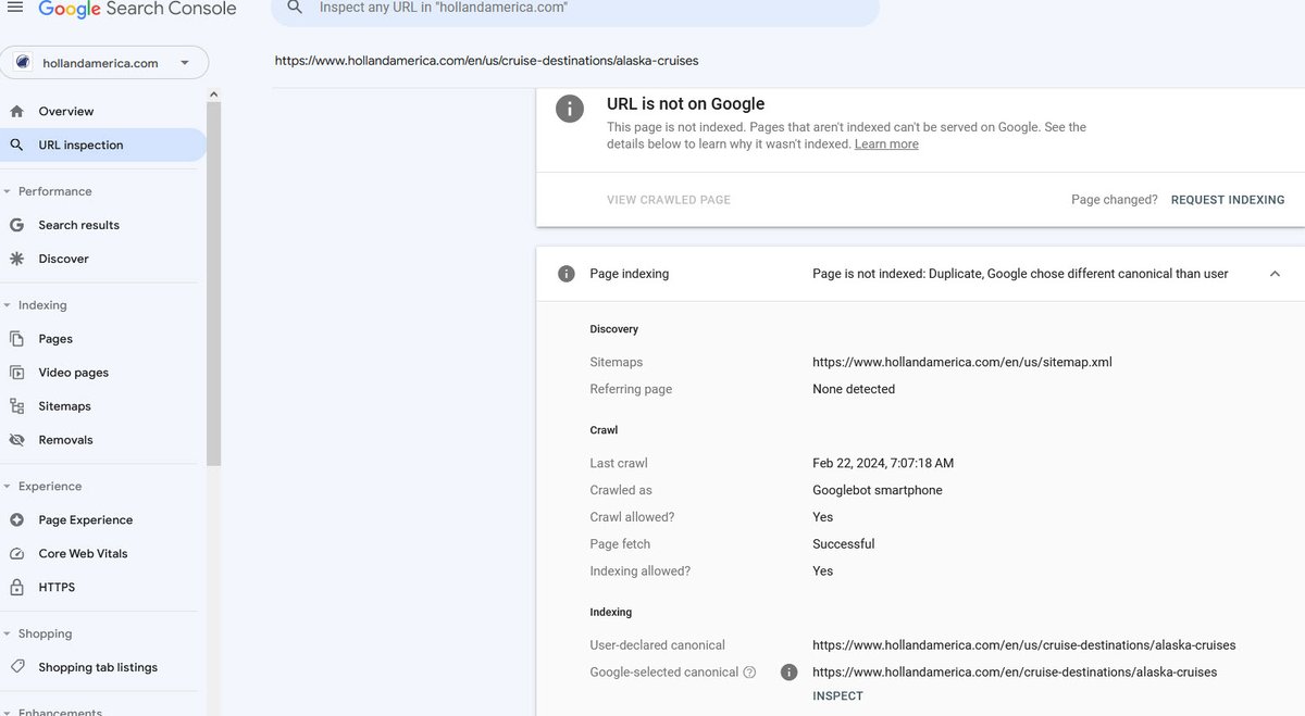 DanLauer22's tweet photo. @JohnMu @dannysullivan kindly asking for your guidance here. This page https://t.co/IBt4PQvcDC was been indexed fine for months, but now Google is selecting https://t.co/4dqtm3BKXe as the canonical instead of the user-selected canonical . Canonicals/hreflang are in proper use. https://t.co/RVA9SGIREb