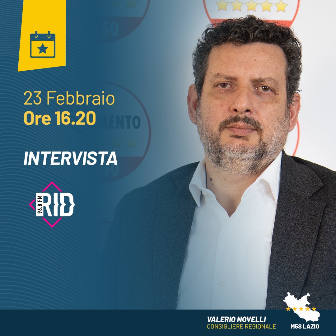 Domani venerdì 23 febbraio alle 16,20 sarò ospite della trasmissione Rid a Confronto su Rid 96.8 FM Radio Incontro Donna. Vi aspetto.
#M5S #Movimento5stelle #intervista #radio