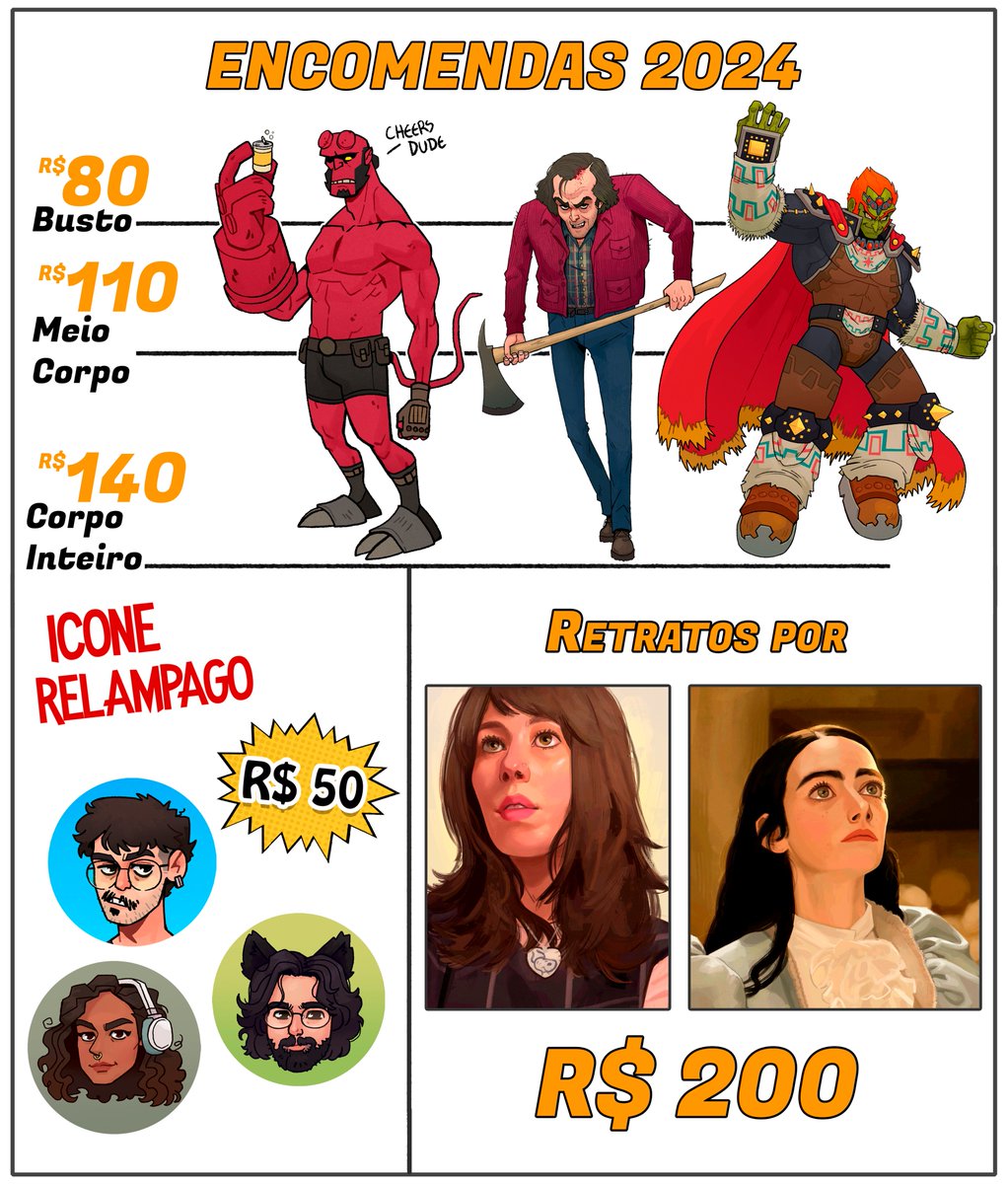 MorenzoLoraes's tweet image. 🚨Encomendas de 2024 OFICIALMENTE abertas🚨
Todos os detalhes podem ser discutidos na DM!! Vem fazer uma ilustra personalizada do jeito que você quiser, e adicionando uma nova categoria de RETRATOSS, presentão pra pessoa que você ama heinnn! ✨
🔁+❤️= 🥰
