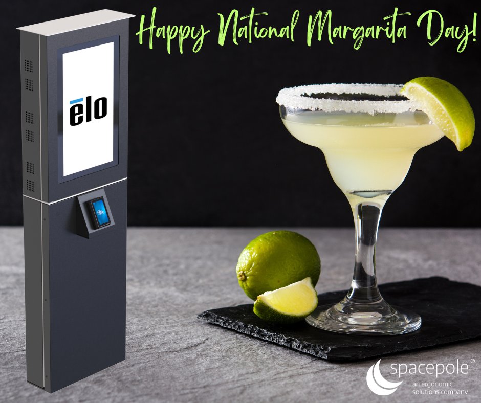 On National Margarita Day it is hard to imagine a match more made in heaven than tequila and lime, but then you remember SpacePole’s Outdoor Kiosk and Elo Touch Solution's 2799L Outdoor Touchscreen!  Mission ready with water resistant coating and anIP55 rating - cheers to that!🥂
