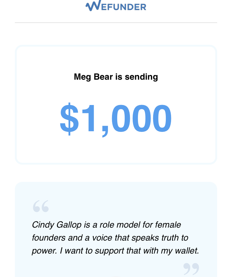 Thank you SO MUCH, @MegBear 😍 Everybody who would like to put their money where their mouth is, please invest in our first ever @MakeLoveNotPorn equity crowdfunding campaign at @Wefunder: wefunder.com/makelovenotpor… #FundFemaleFounders #sextech