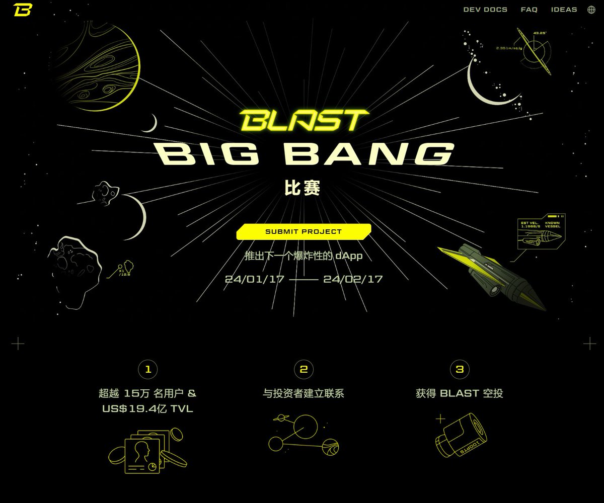 #空投 #领撸 #空投教程 
<a href="/Blast_L2/">Blast</a>
在最近的  $STARK 和 $OP 空投之后，所有的 L2 项目都涌入了大量的流动性和新用户。
很多人都在关注 Scroll、Linea 等L2项目的空投，但大多数人都忘记了最有前途的L2项目之一——Blast- L2 
Blast TVL 为 18 亿美元（SOL 有 $1.6B 所以你可以想象 Blast 的潜力），其中